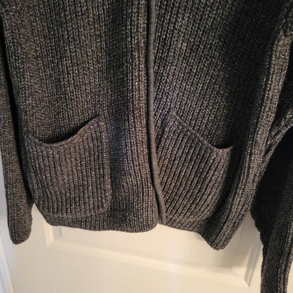 London Fog Gray Shawl Collar Cardigan Sweater Size L - Picture 4 of 8
